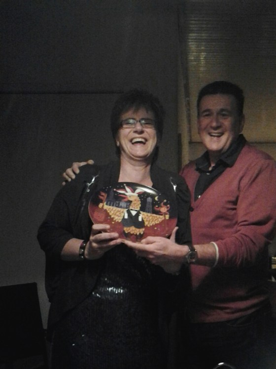 Koen's Aunt Maartje and Uncle Sjaak with their Christmas Tullepetaone plate