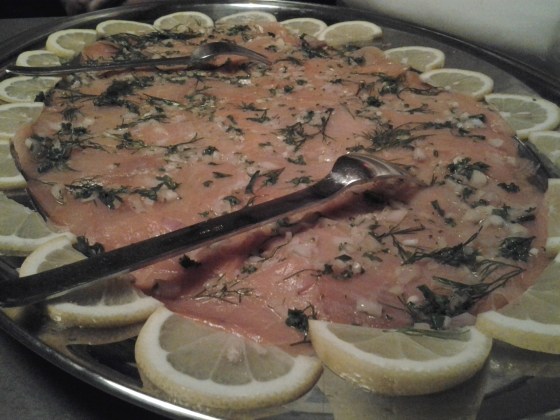 Whiskey marinated smoked salmon