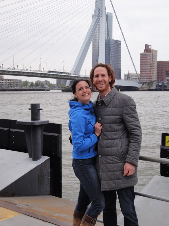 Chris and Hannah with the bridge