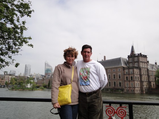 Mom and Dad in front of the Hofvijver