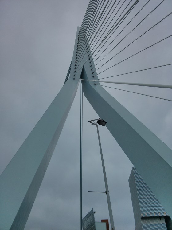 At the top of the bridge