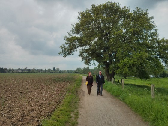 My mom and Dook enjoying the walk