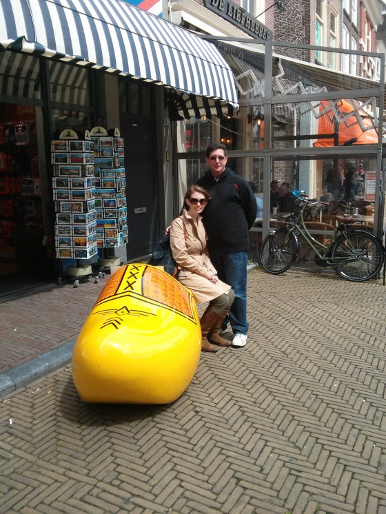In the Netherlands, so of course we need a photo with a giant wooden clog!