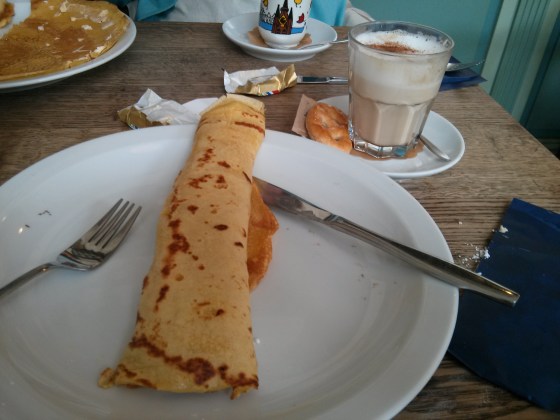 My pancake rolled and ready to eat!