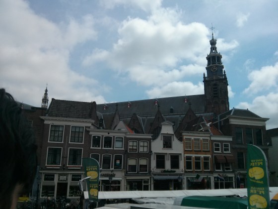 View of Janskerk (15th-16th century), the longest church in the Netherlands, from the steps of Old City Hall