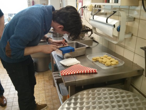 Slicing the waffle is not as easy as it looks!