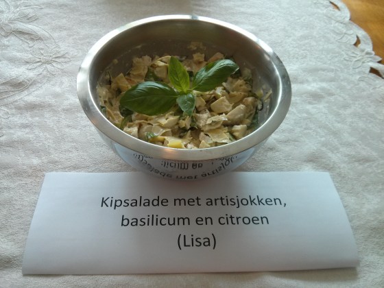 My artichoke, basil, and lemon chicken salad