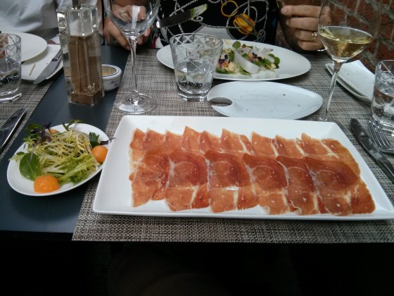 My starter: Pico Veleta de Trevélez, 24 month dried Spanish ham, with melon
