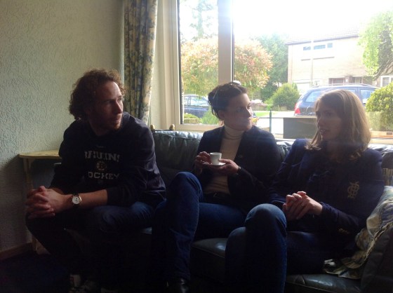 Enjoying our tea and coffee