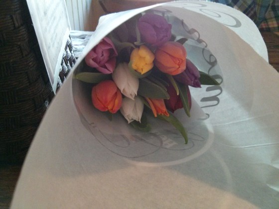 My tulips from the Bloemenmarkt!