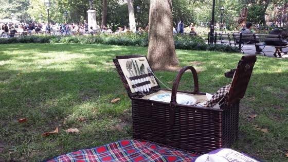 Wonderful picnic basket filled with wine, cheese, and olives! Thanks again Christine and Elaine!!
