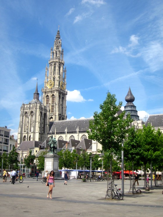View of the Cathedral from the Groenplaats
