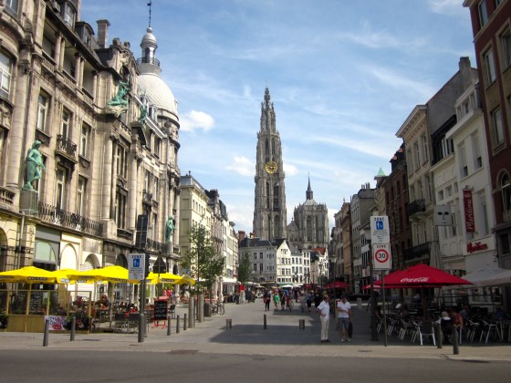Another view of the Cathedral in the Historic Center of Antwerp