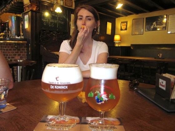 Enjoying a cheese puff