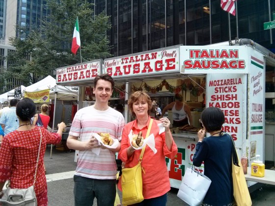 Koen and my mom with Italian sausage dogs