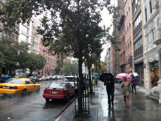 Raining once we're off the Highline and in the Meatpacking District