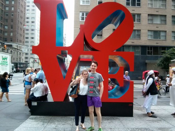 Koen and me with Robert Indiana's Love sculpture