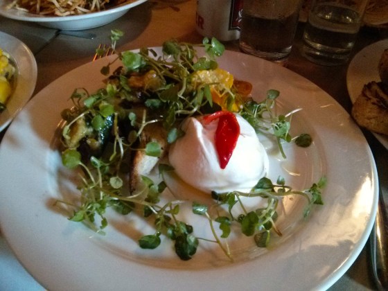 My Burrata with Slow Cooked Summer Squash on Toast