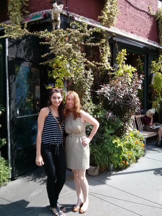 Christine and me in front of the Spotted Pig