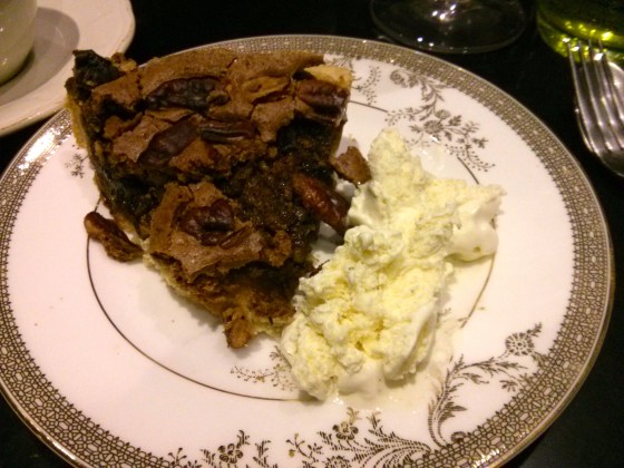 Pecan pie with vanilla ice cream!