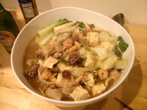 For dinner Christina made us sukiyaki, a Japanese soup dish!