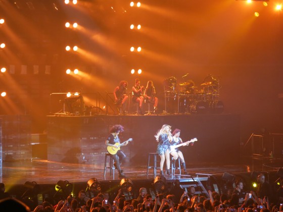 Making her way through the crowd