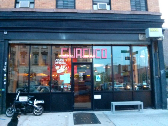 Dinner with Matt and Danny at Arepera Guacuco in Bushwick