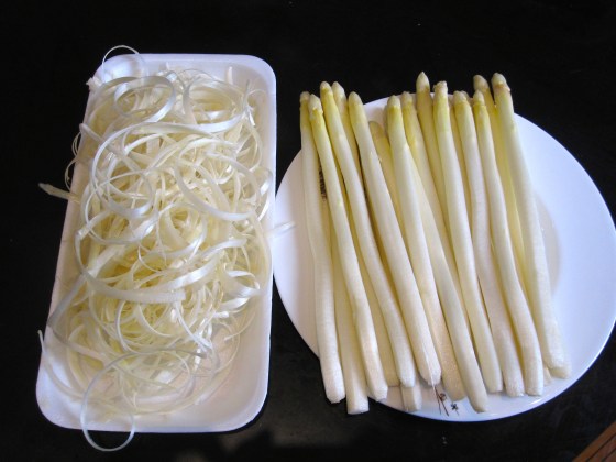 500g peeled white asparagus