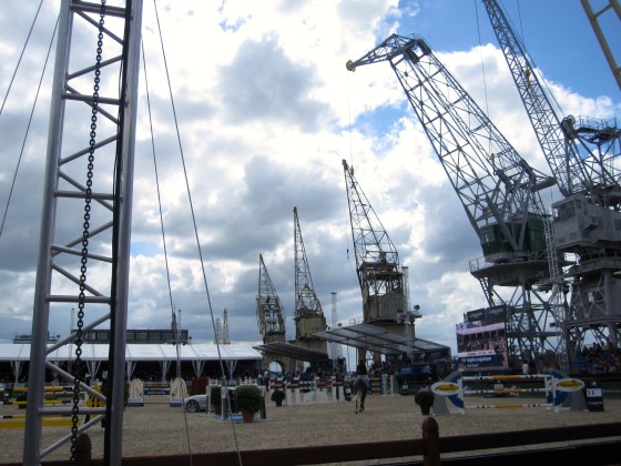 Taking a look at the arena before the next event begins