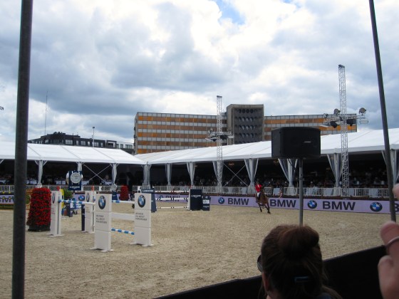 Making her way around the arena