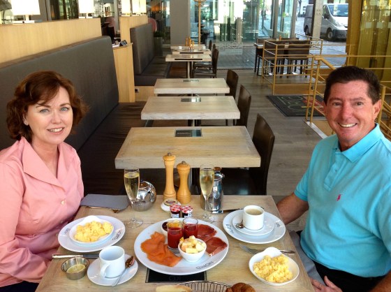 Enjoying their breakfast
