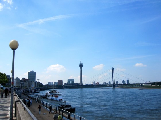 View of the Rheinturm from the Burgplatz