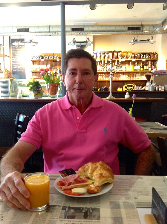 Dad with his breakfast buffet