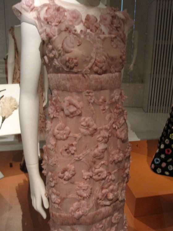 Chanel, Haute Couture Autumn-Winter 2012-2013; Long dress and organza decorated with camellia feathers.