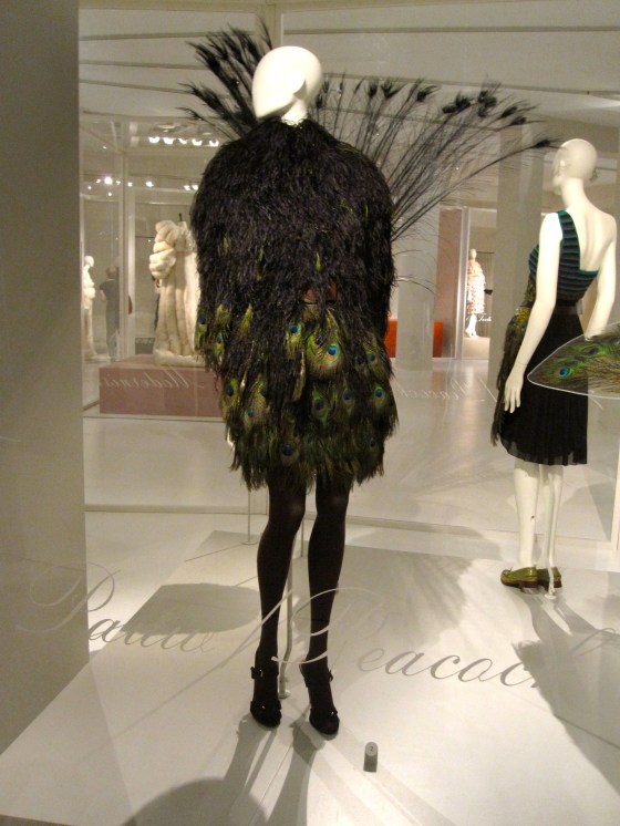 Giambatista Valli, Autumn-Winter 2009-2010; Silk dress fully covered with dyed ostrich and peacock feathers