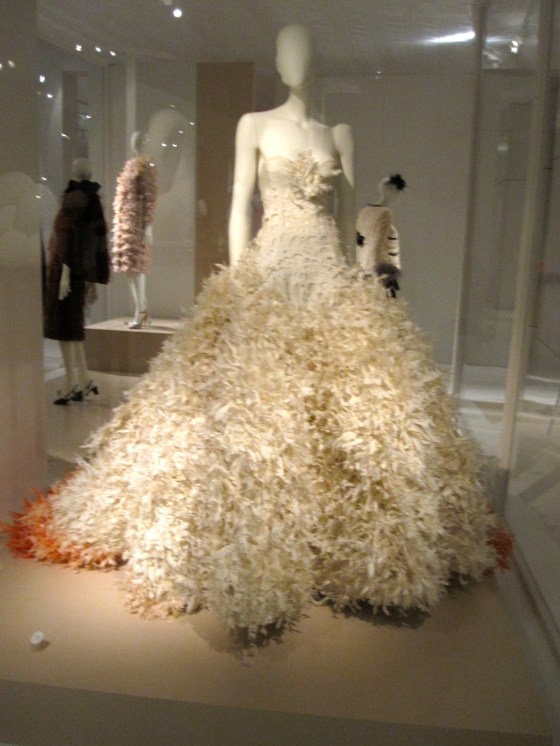 Rochas by Olivier Theyskens, Autumn-Winter 2004-2005; Dress of silk taffeta and nylon gauze, fully covered with treated and dyed rooster feathers; Front