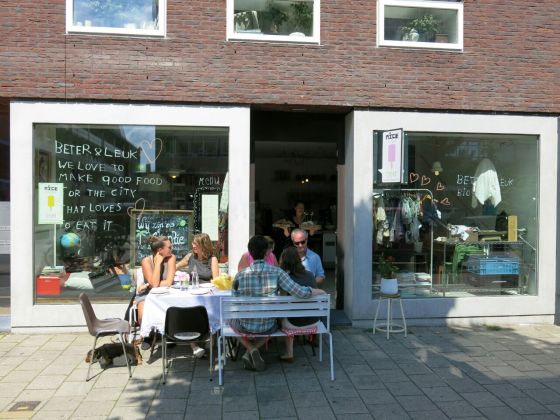 Enjoying good food and sunshine