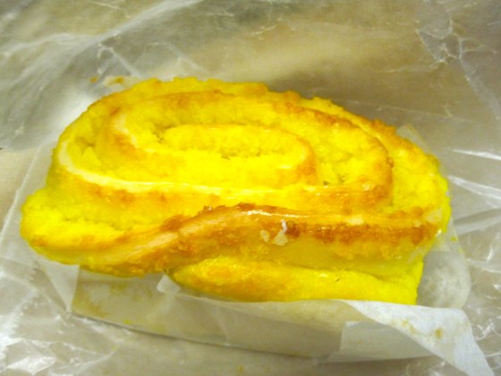 My yummy yellow coconut bun!