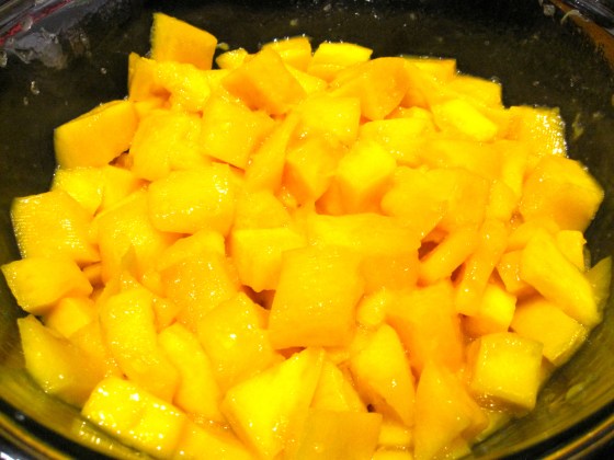 Letting the mango salt overnight