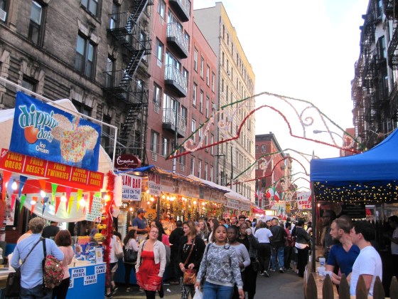 Passing through San Gennaro in Little Italy on our way to dinner
