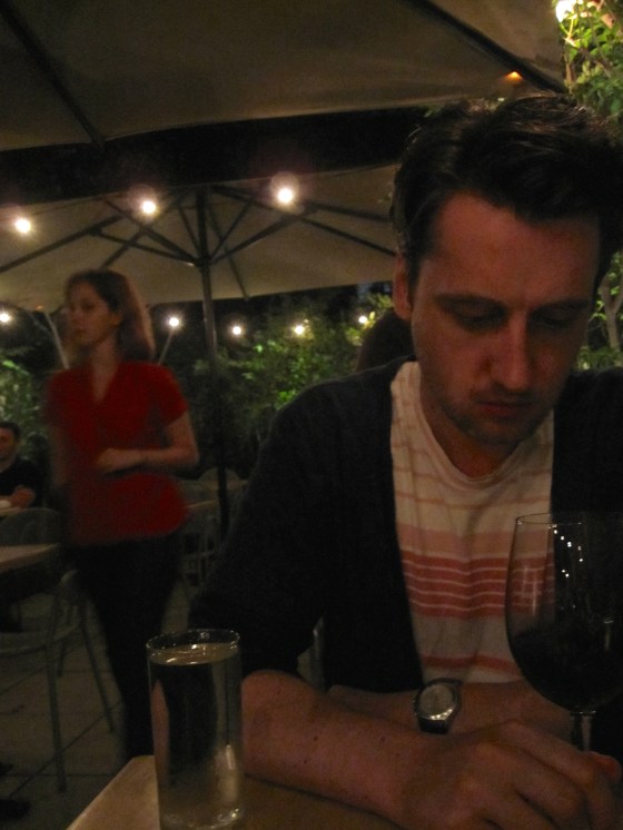 Koen with his Vinos Ambiz, Garnacha [Castille y Leon, Spain 2013], dirty, concentrated dried fruits, natural winemaking