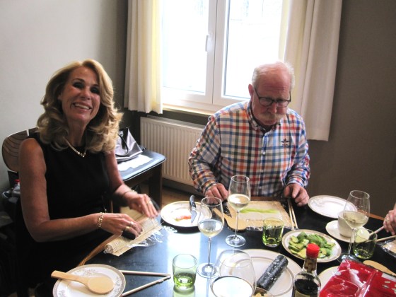 Petra and Arie preparing their makizushi