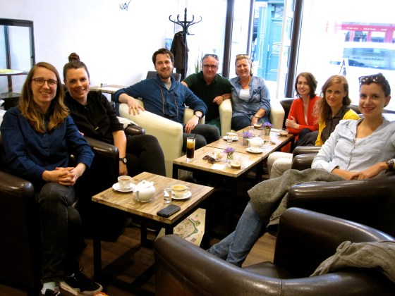 Group photo with our coffee and tea