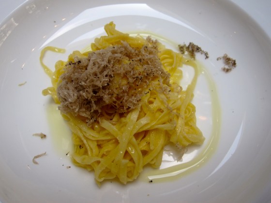 Fresh pasta with Spanish olive oil and shaved summer truffle