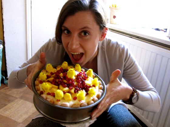 Barbara with her Easter cake
