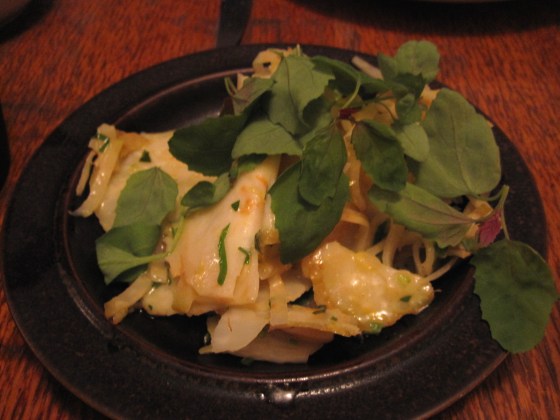 Blanched and steamed celeriac with Danish herbs and lemon zest