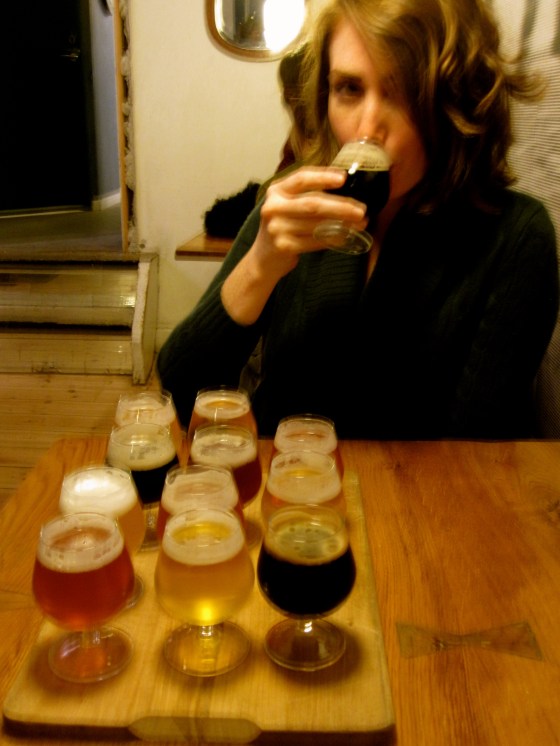 I started with the grossest. (I don't like dark beer but I do like to try everything)