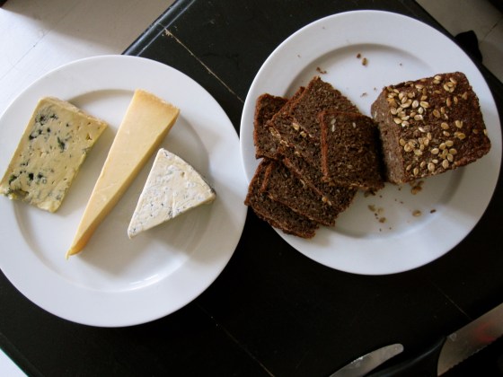Back at the apartment - Danish cheese with rye bread