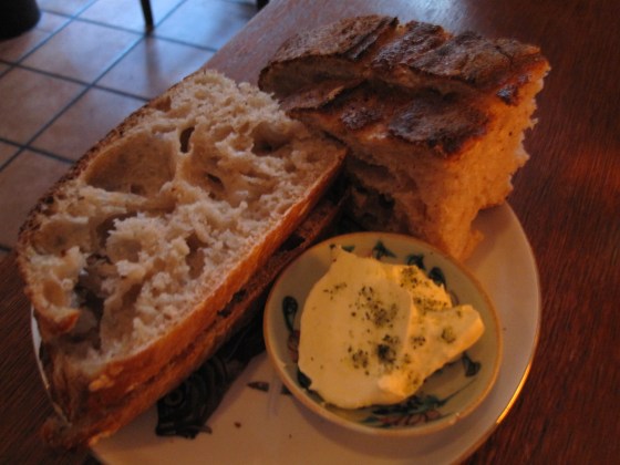 Sourdough bread with smoked bone marrow butter and lemon verbena salt