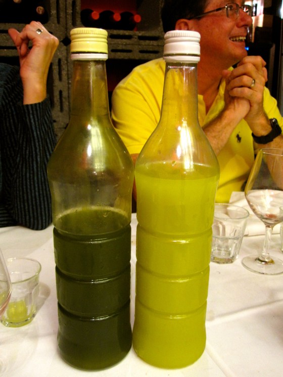 Our digestif: homemade limoncello and laurier liquor